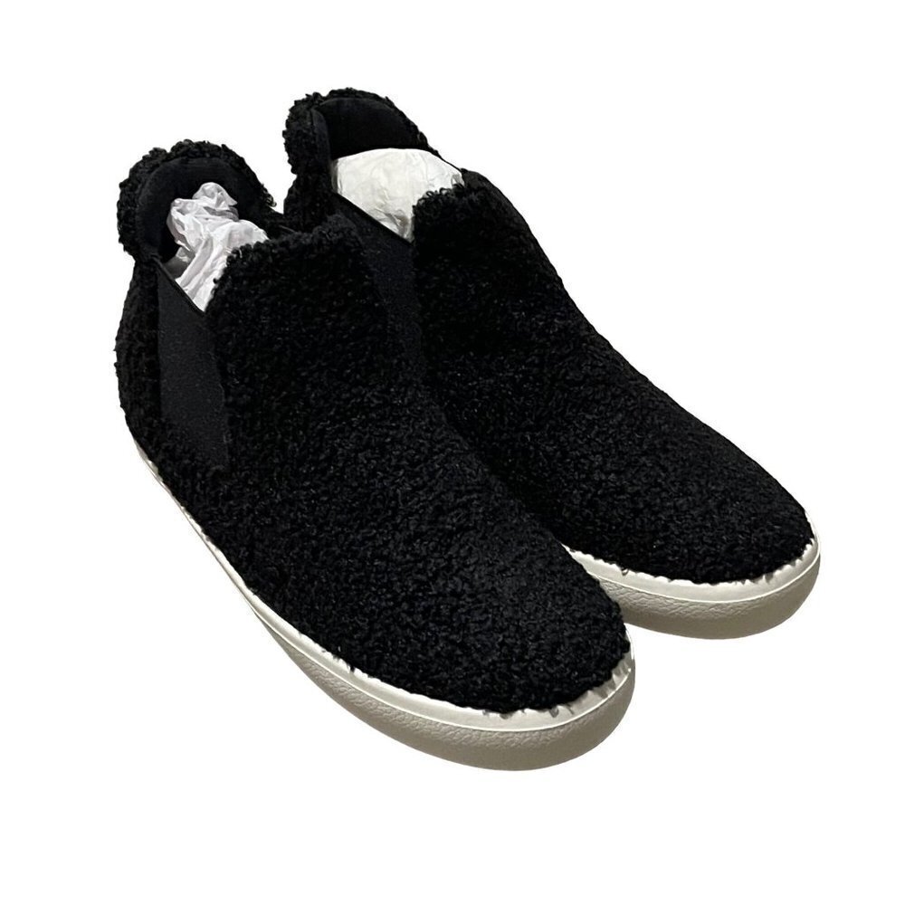 New Unionbay Women's Ella Sneaker Black Faux Shearling Booties Size 8M